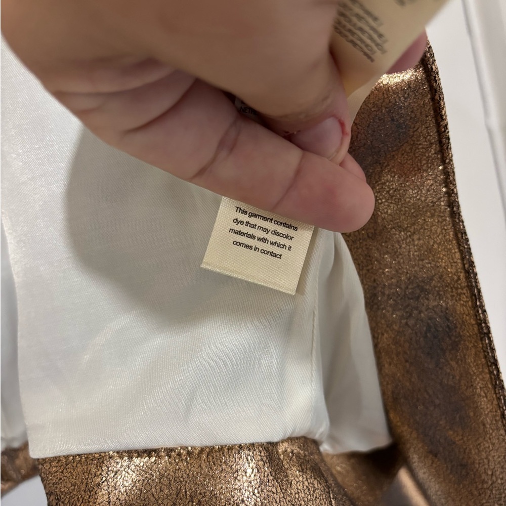 Anthropologie Metallic Bronze Moto Jacket - Picture 11 of 12